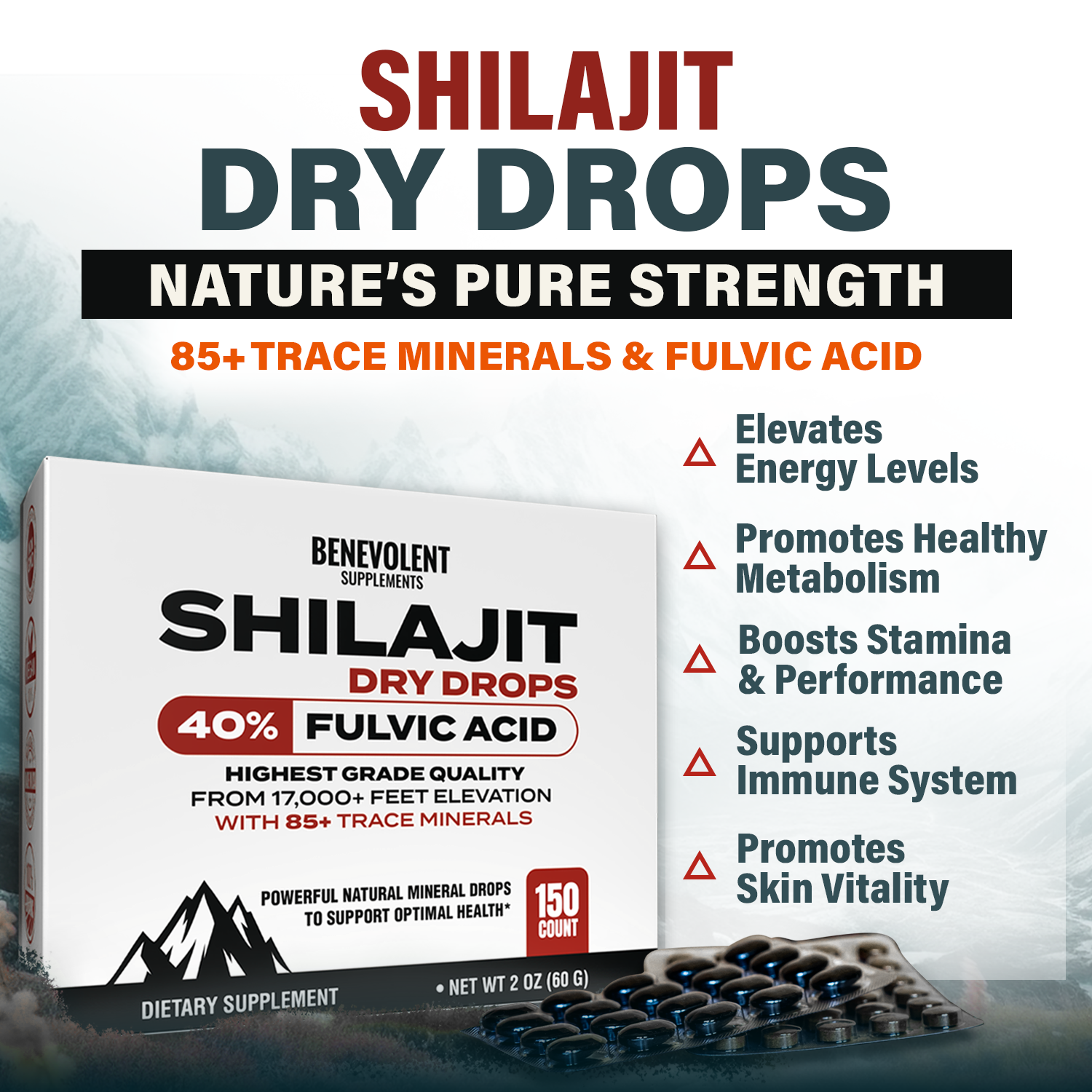 85+ trace minerals and fulvic acid