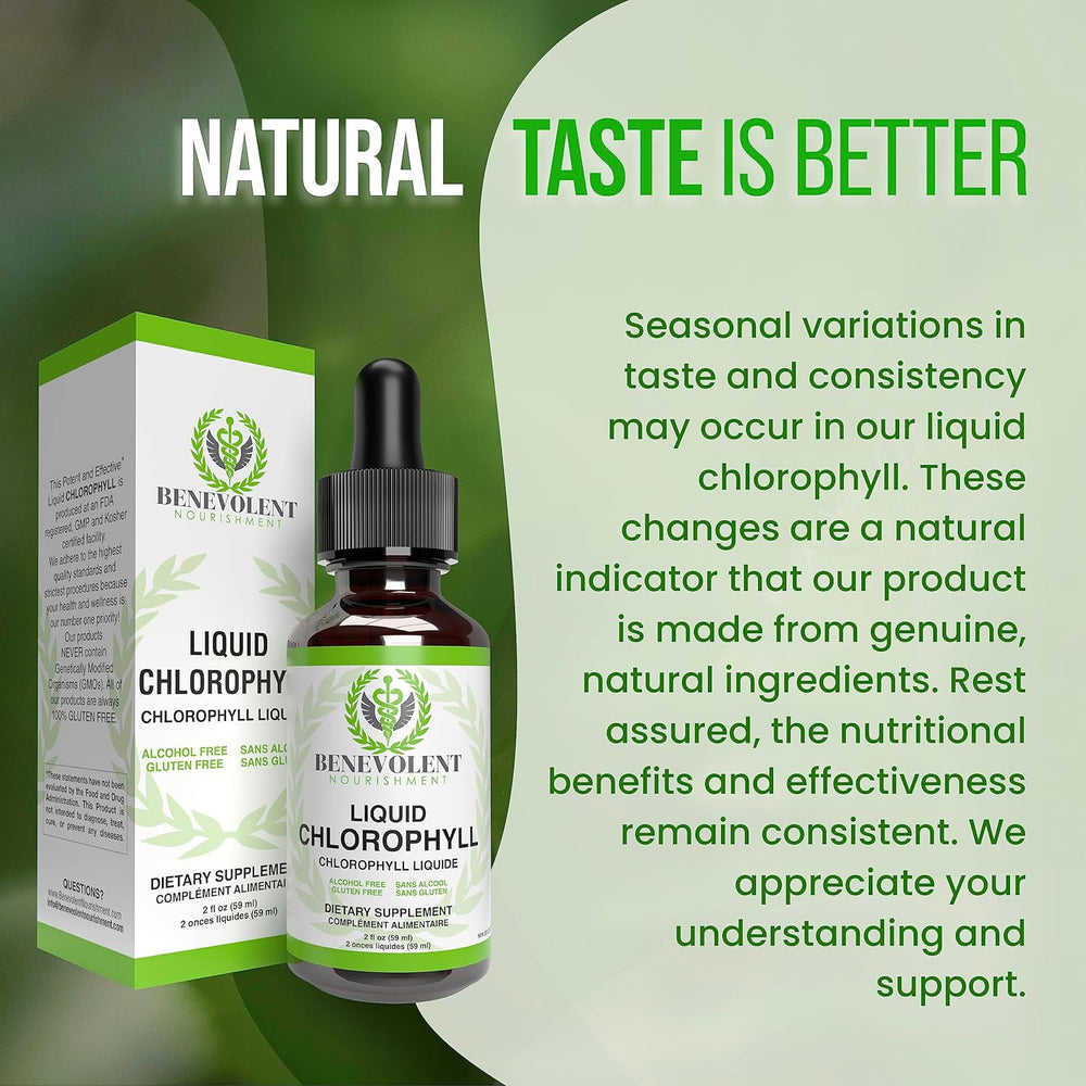 Liquid Chlorophyll Extract Drops (59 mL) - Benevolent Nourishment